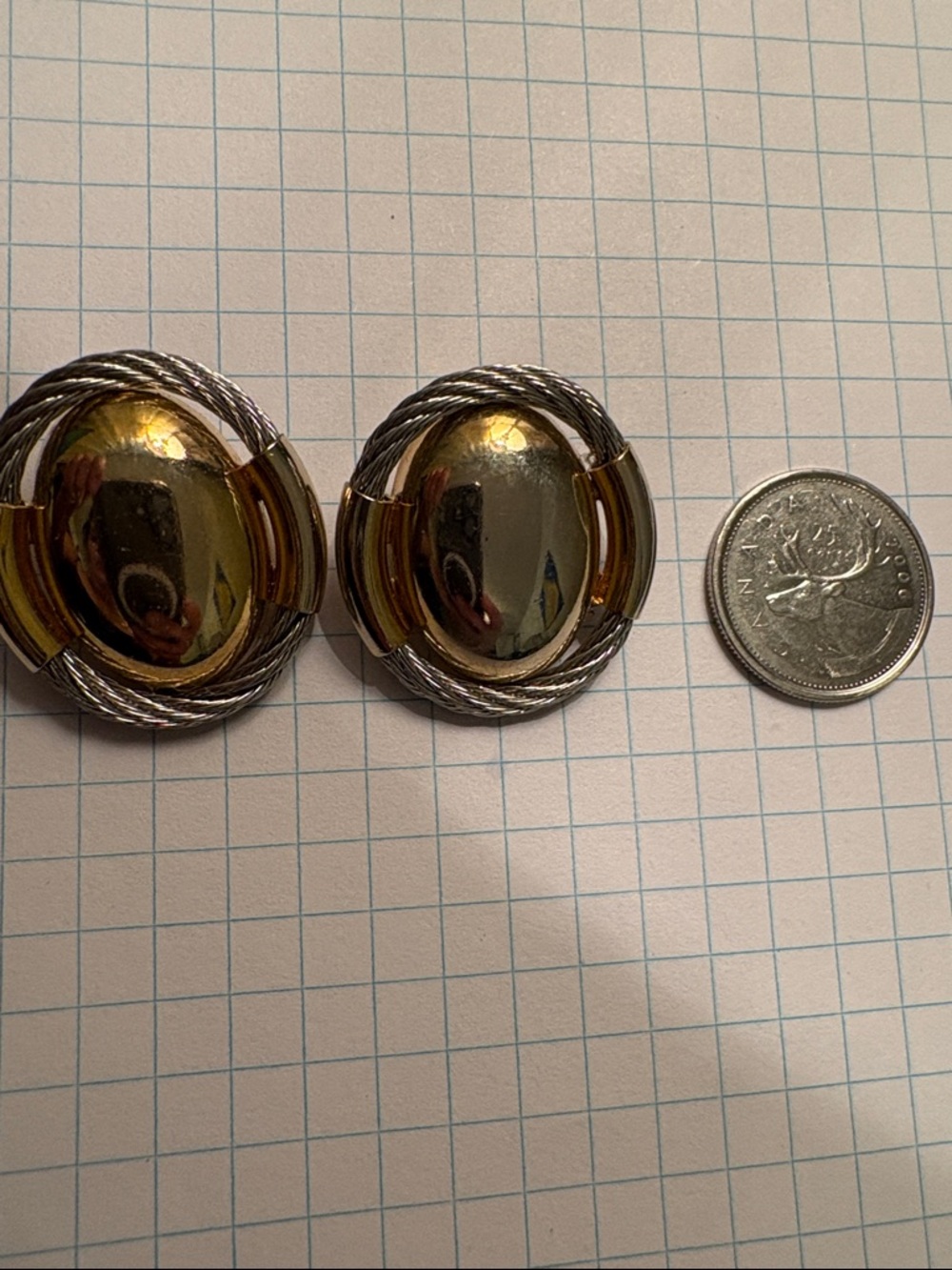 Gold-Tone Oval Rope Clip-On Earrings
